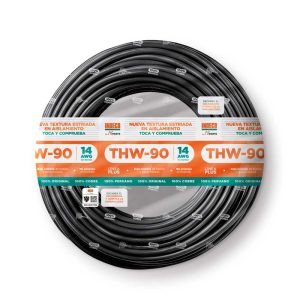 Cable THW-90 +plus 450/750 V 14 AWG Negro Indeco