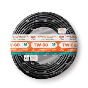 Cable TW-80 +plus 450/750 V 14 AWG Negro Indeco