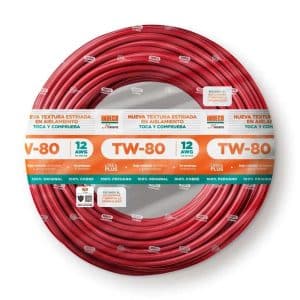 Cable TW-80 +plus 450/750 V 12 AWG Indeco