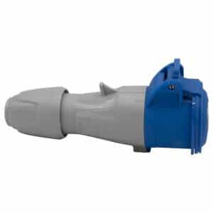 Toma Aéreo 2P+T 16A  250Vac IP44 AZUL - 6H - P17 Tempra Pro