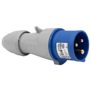 Enchufe Aéreo 2P+T 16A  250Vac IP44 AZUL - 6H - P17 Tempra Pro