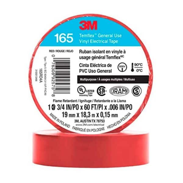 Cinta Aislante Vinílica Temflex 165 3/4" x 18m Rojo