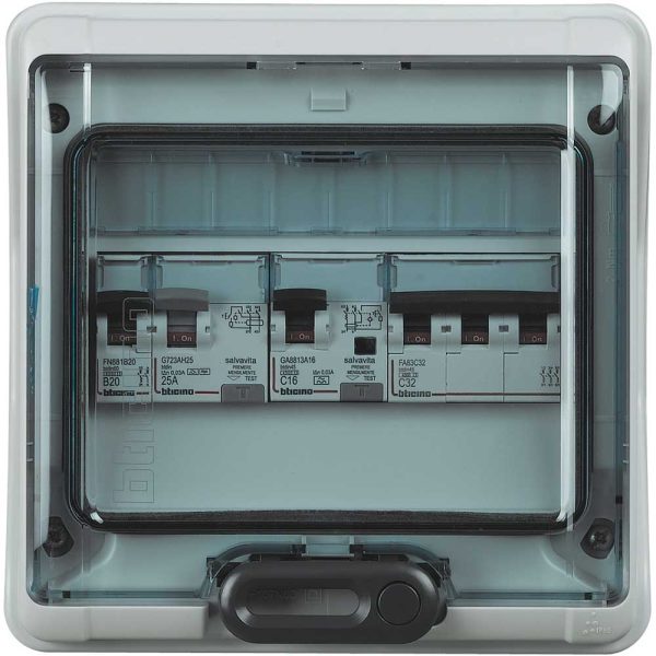 Tablero BTDIN IP65 de 8 polos en 1 fila con puerta